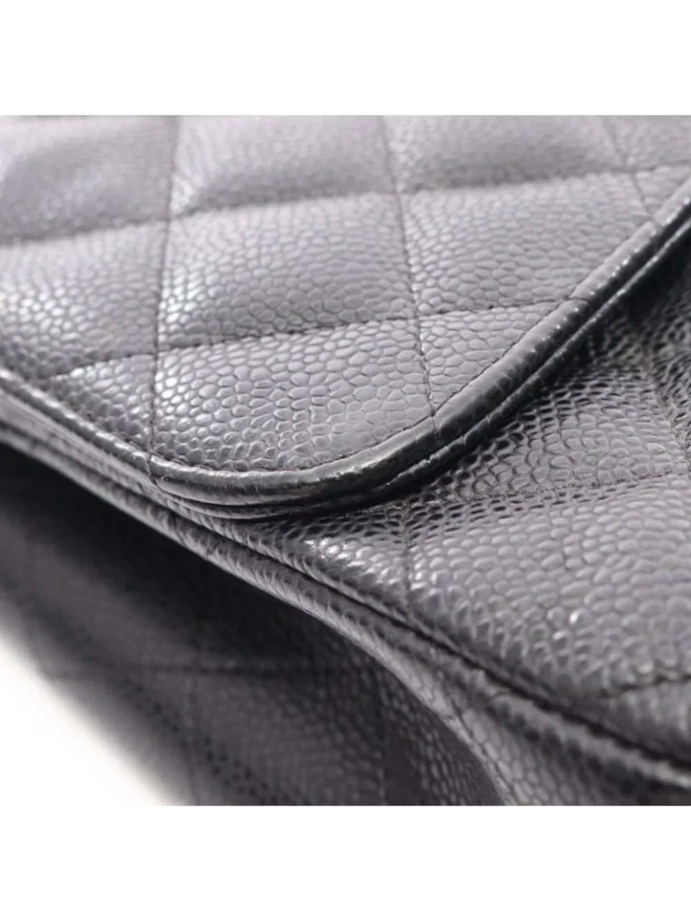 Chanel Shoulder Bag Deca Quilted 30 Classic Large Double Flap Black Calf Chain
